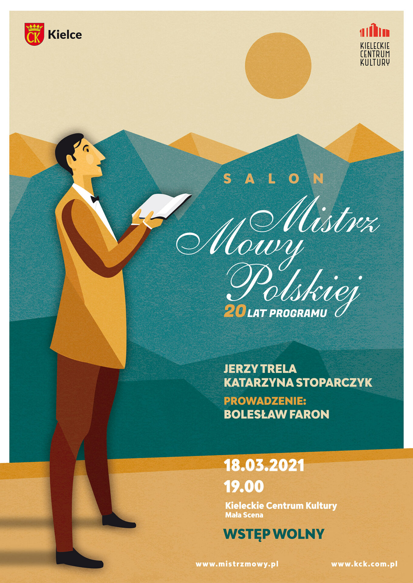 plakat salon mistrz mowy polskiej Jerzy Trela Katarzyna Stoparczyk