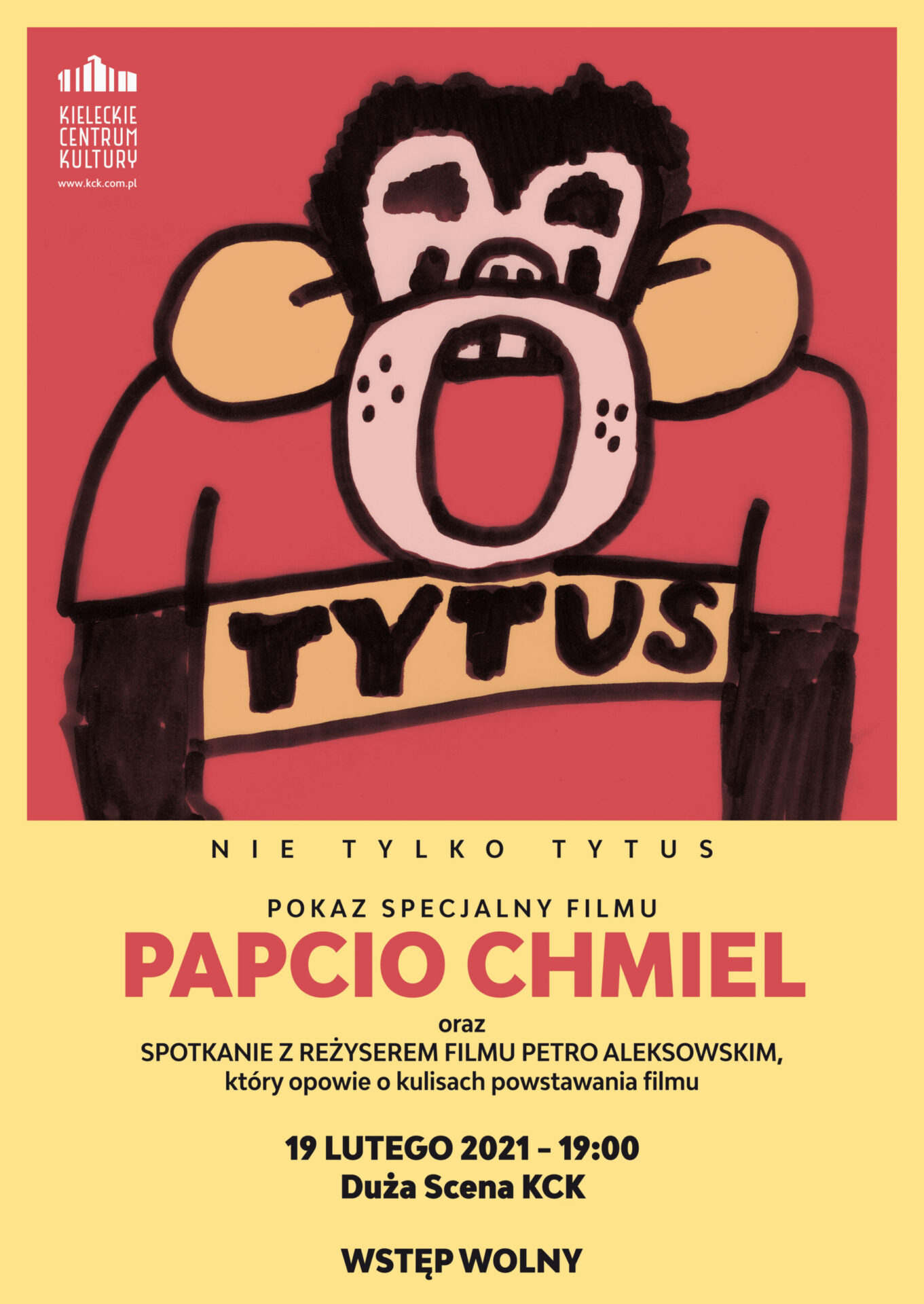 plakat pokazu filmowego Papcio Chmiel
